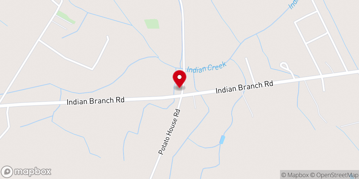 Map showing location of Indian Branch Church