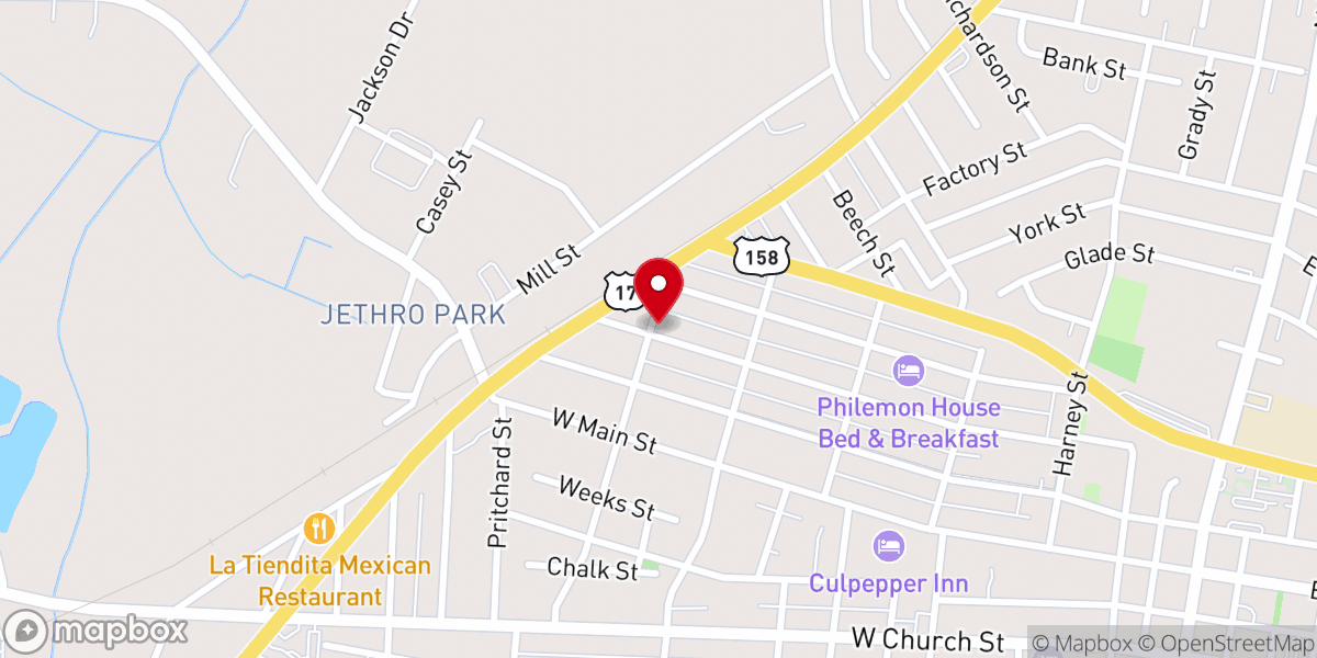 Map showing location of St Paul Free Will Baptist Church