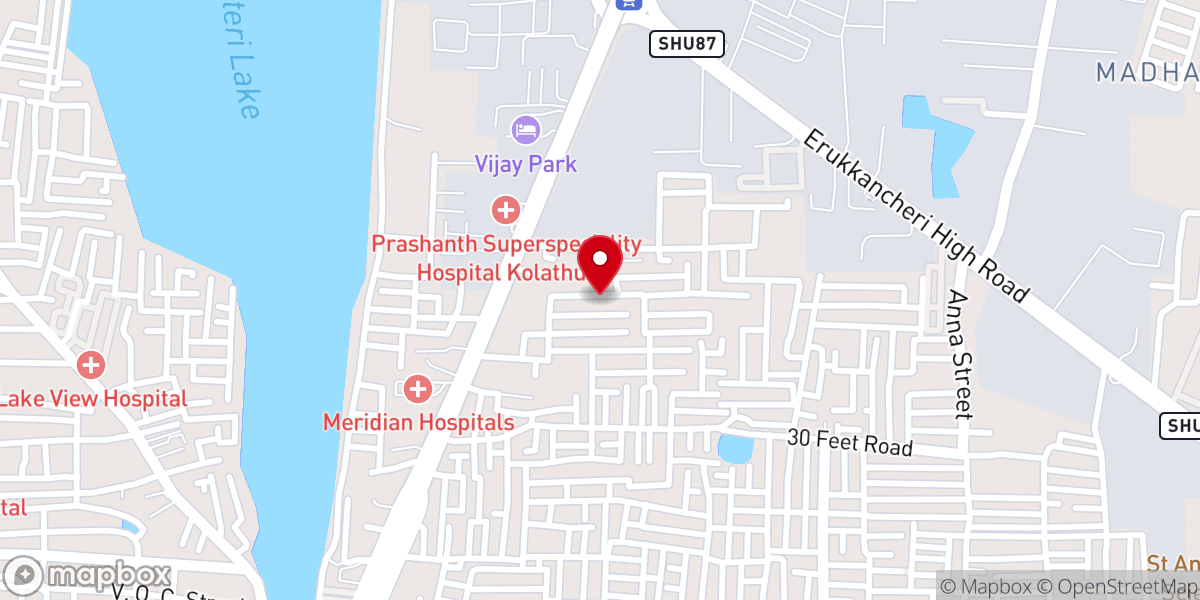 Map showing location of Syrian Orthodox Church Mylapore Diocese Bishop House