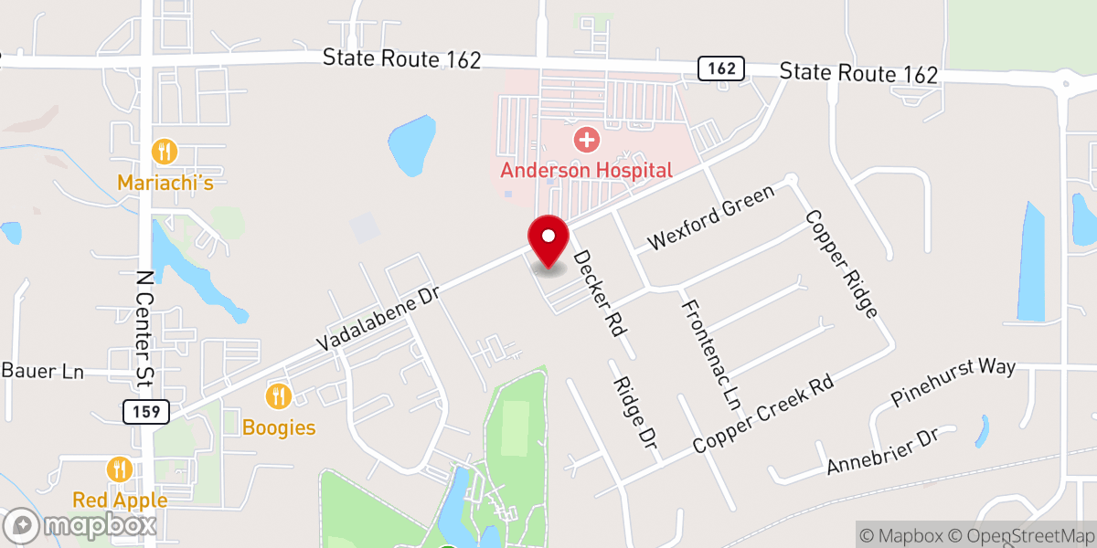 Map showing location of Copper Creek Christian Church