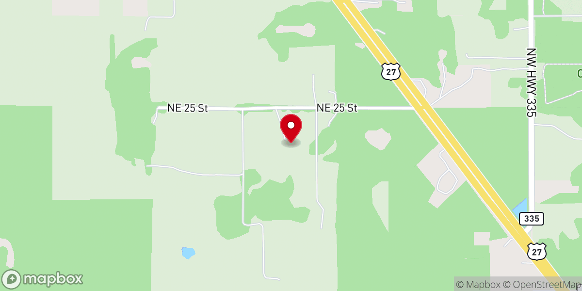 Map showing location of Bunkhouse Cabins