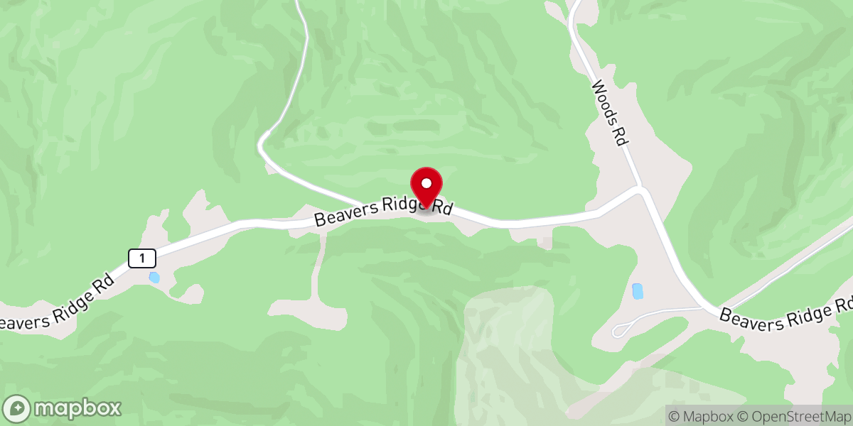 Map showing location of Beaver Chapel