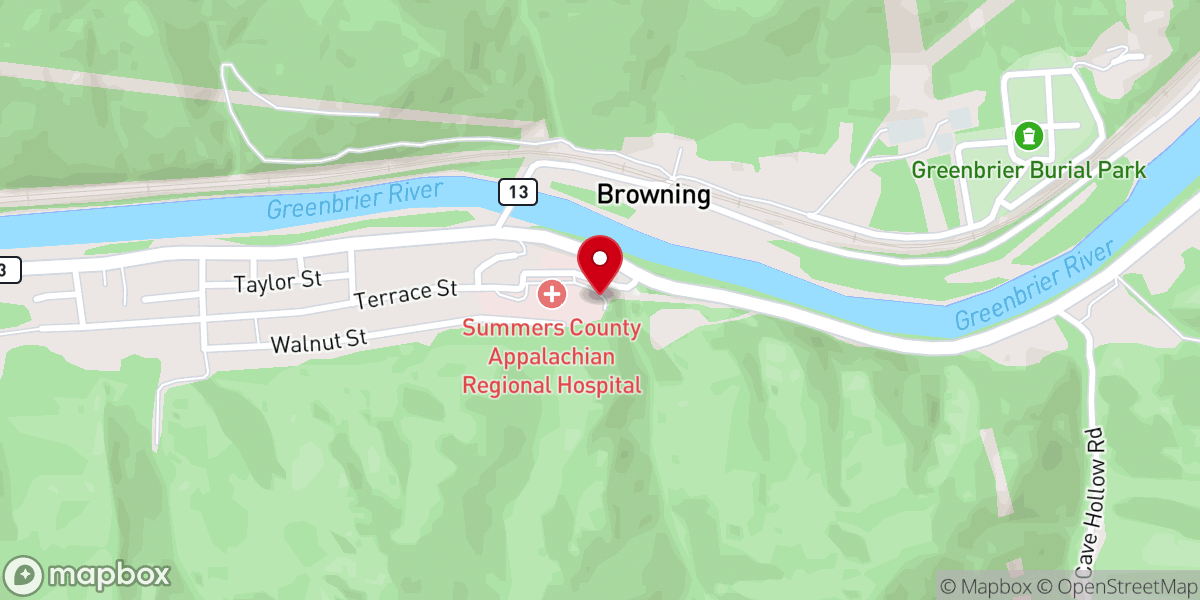 Map showing location of Main Street Care