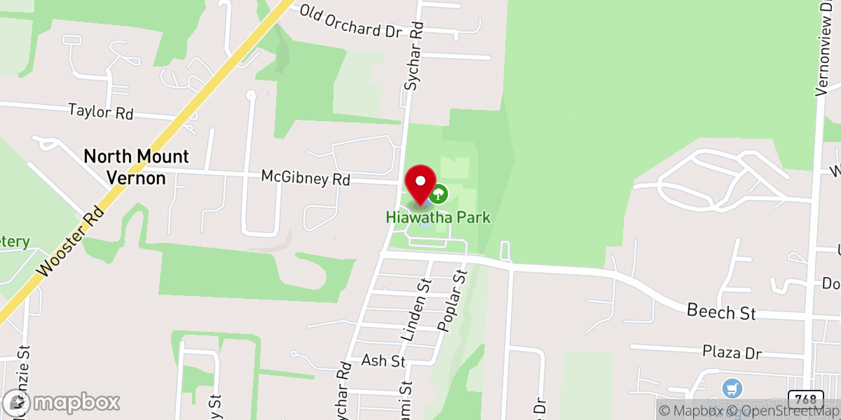 Map showing location of The Hiawatha Water Park