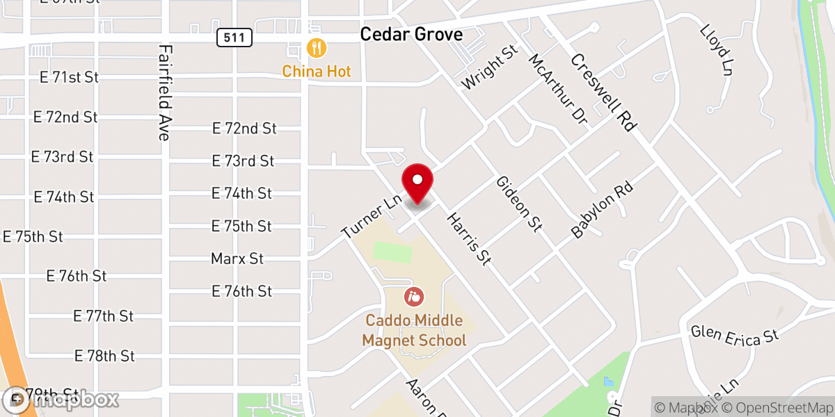 Map showing location of Mt Olive Baptist Church