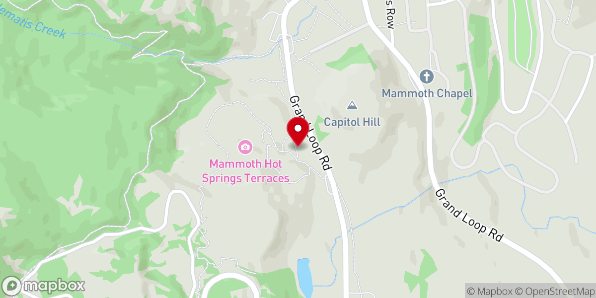 Map showing location of Mammoth Hot Springs