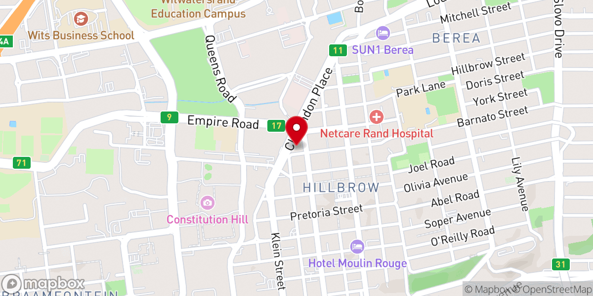 Map showing location of Christ Church Hilbrow