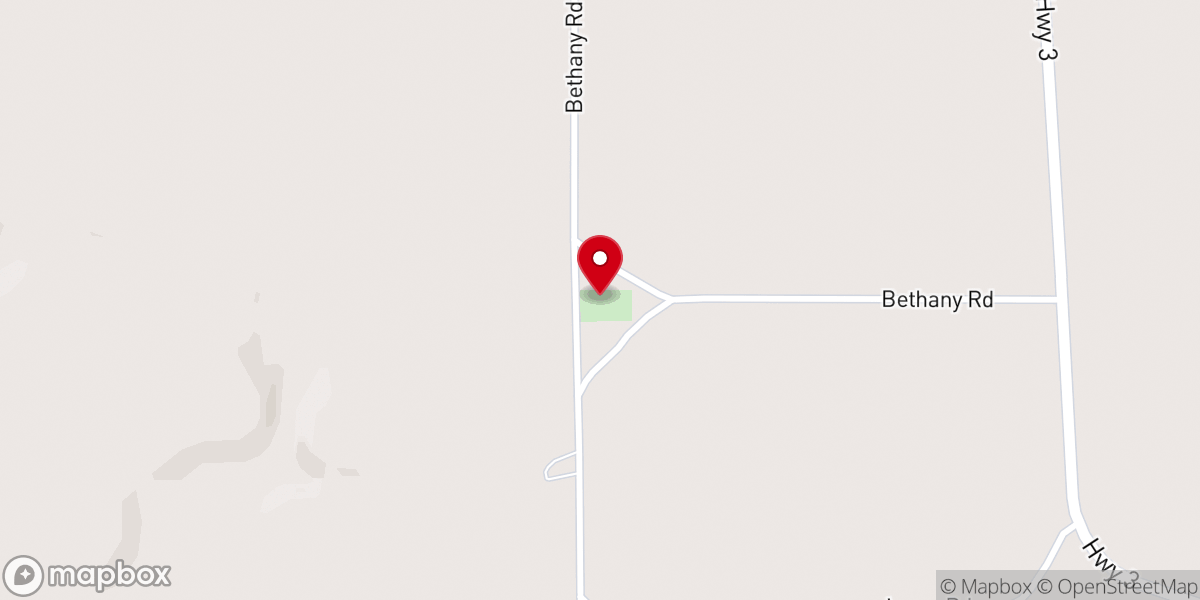 Map showing location of Bethany Lutheran Church