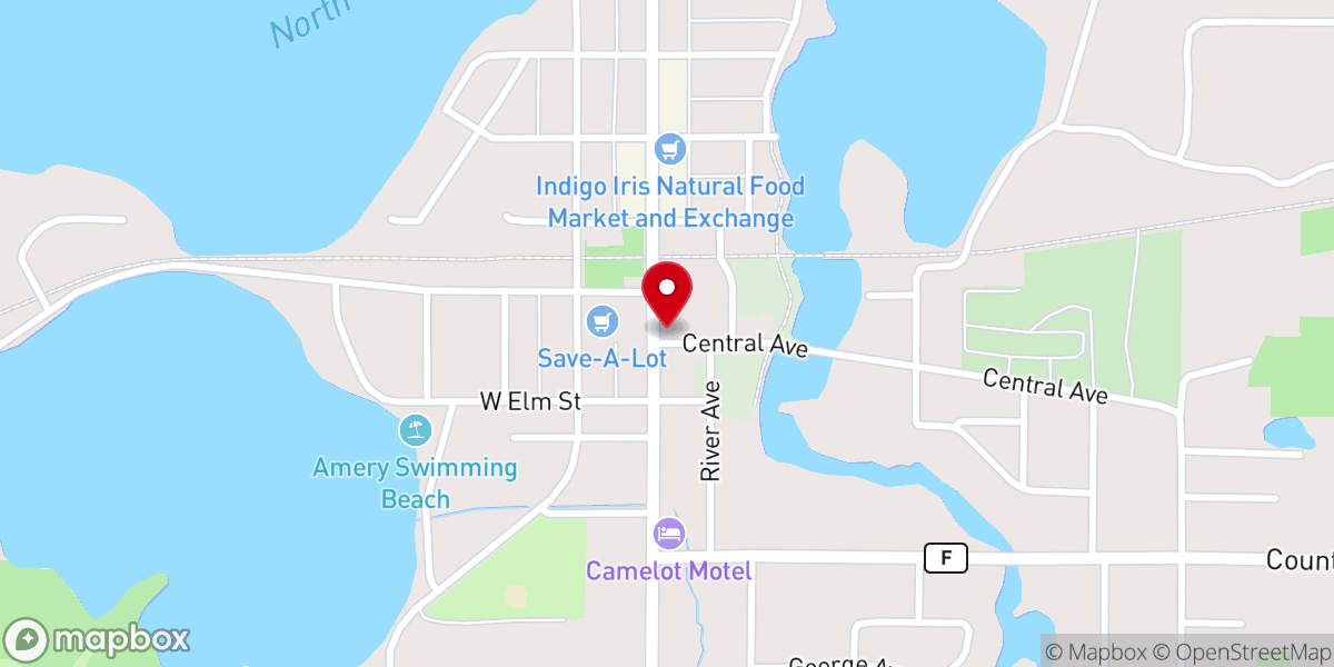 Map showing location of Amery Free Press