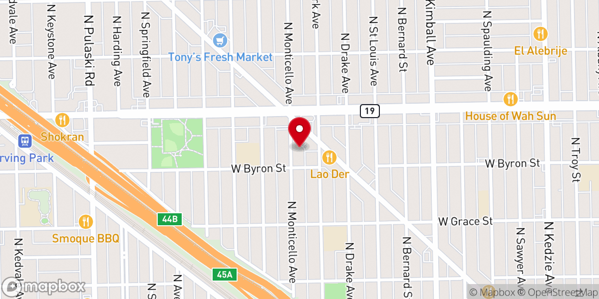 Map showing location of Park View Lutheran Church