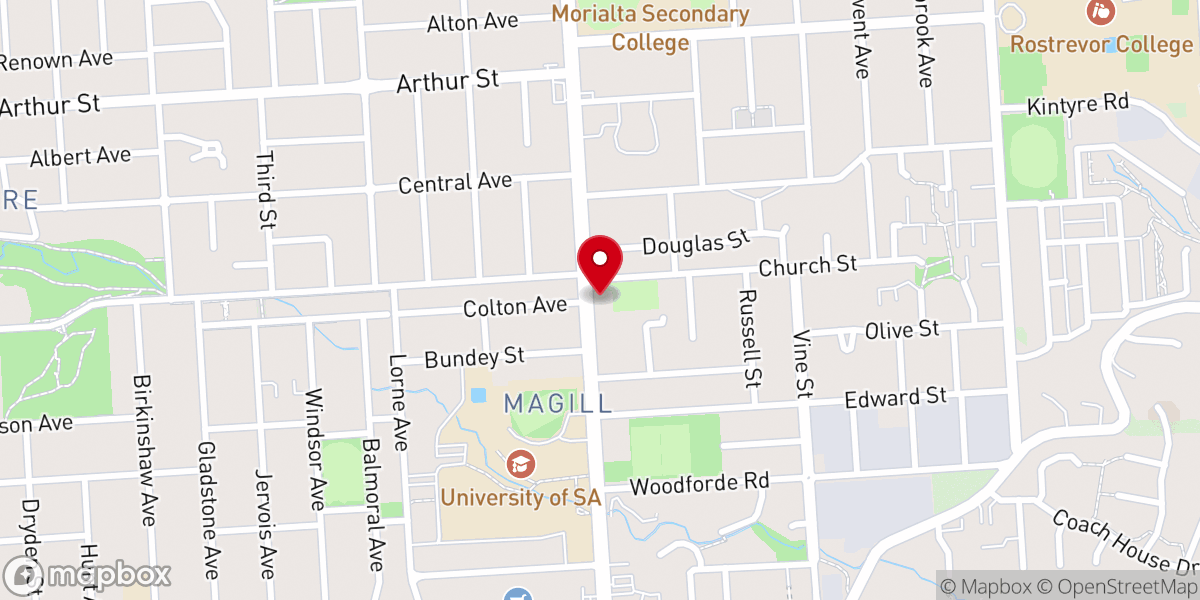 Map showing location of St George's Anglican Church, Magill