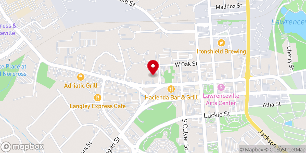 Map showing location of Iglesia Pentecostal Bethel de Gwinnett