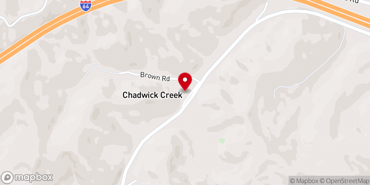 Map showing location of Chadwick Creek Church