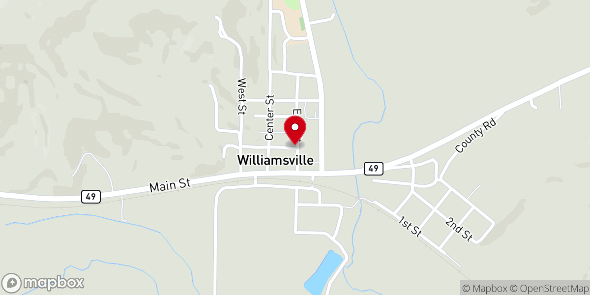 Map showing location of Williamsville United Methodist