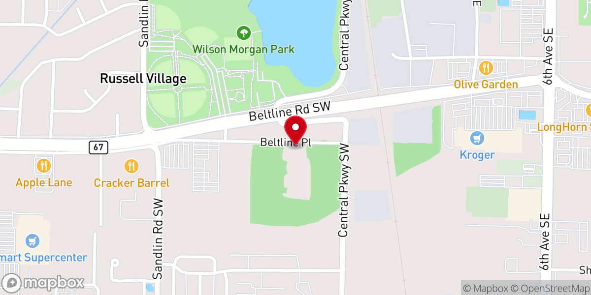Map showing location of Decatur Christian Fellowship
