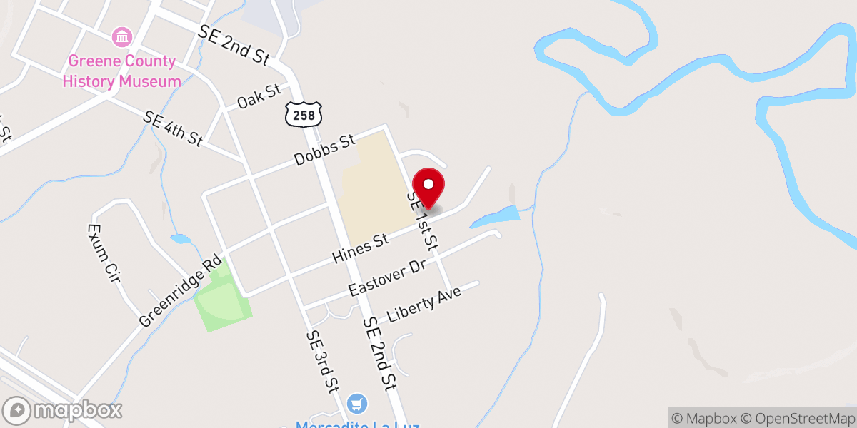 Map showing location of First Baptist Church Parsonage