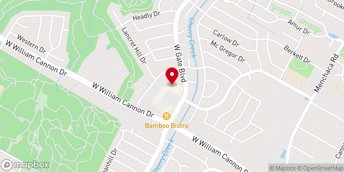 Map showing location of Gateway Church, South Austin