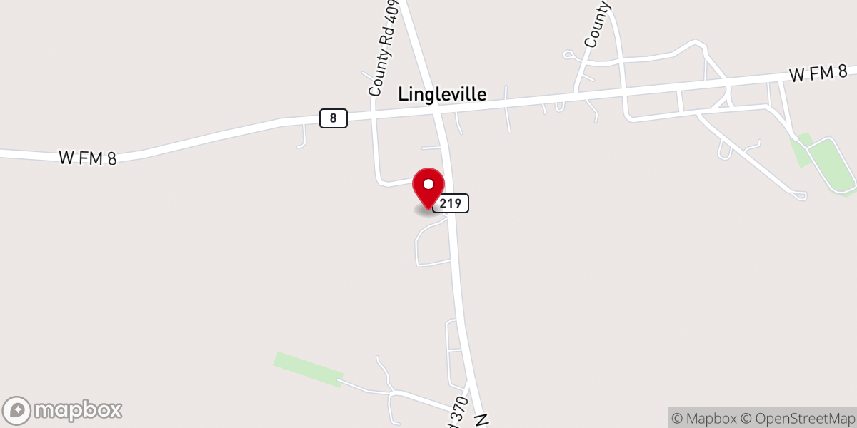 Map showing location of Lingleville Baptist Church