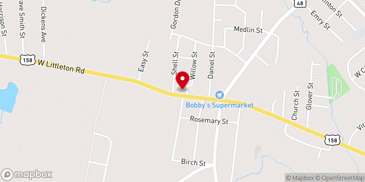 Map showing location of Roanoke United Methodist Church