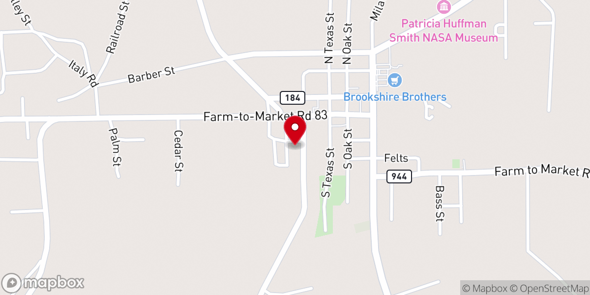 Map showing location of Hemphill Seventh-Day Adventist Church