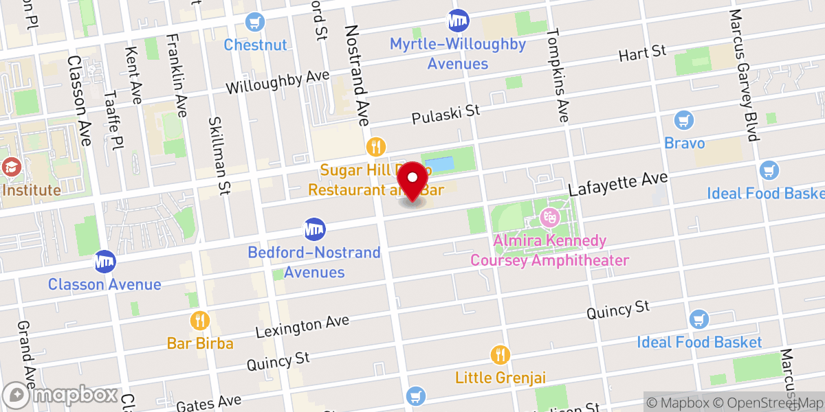 Map showing location of The Salvation Army Brooklyn Bedford Corps Community Center