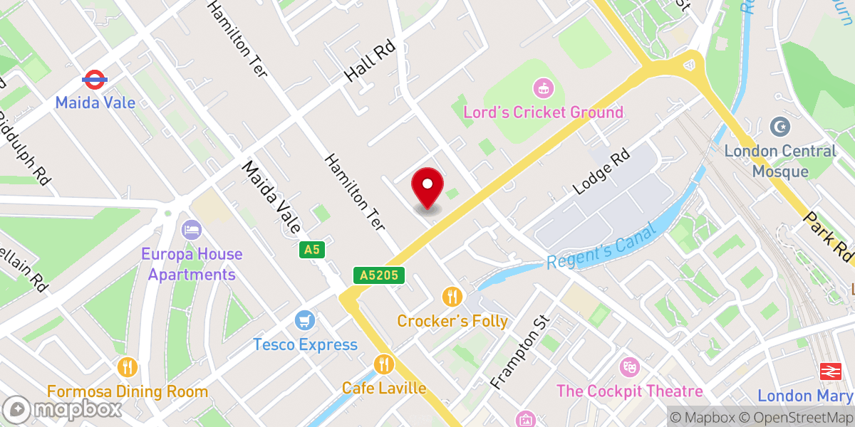 Map showing location of Lord's Baptist Church