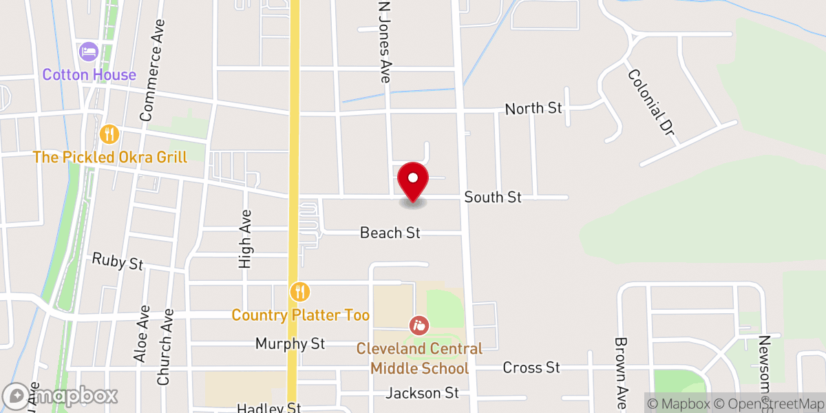 Map showing location of Christ Temple