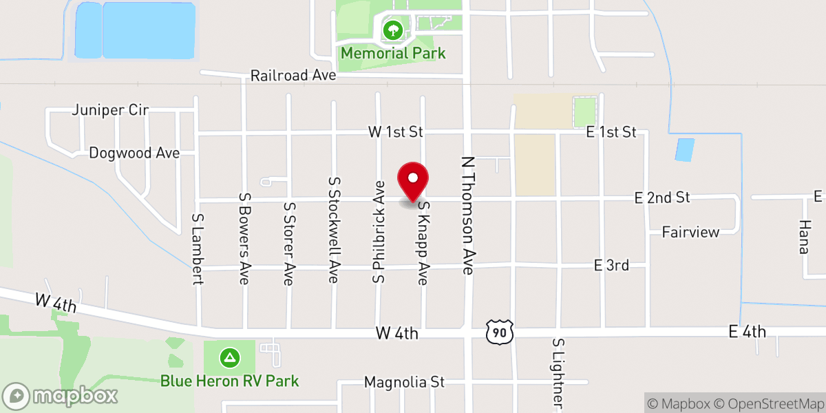 Map showing location of Iowa First Baptist Church