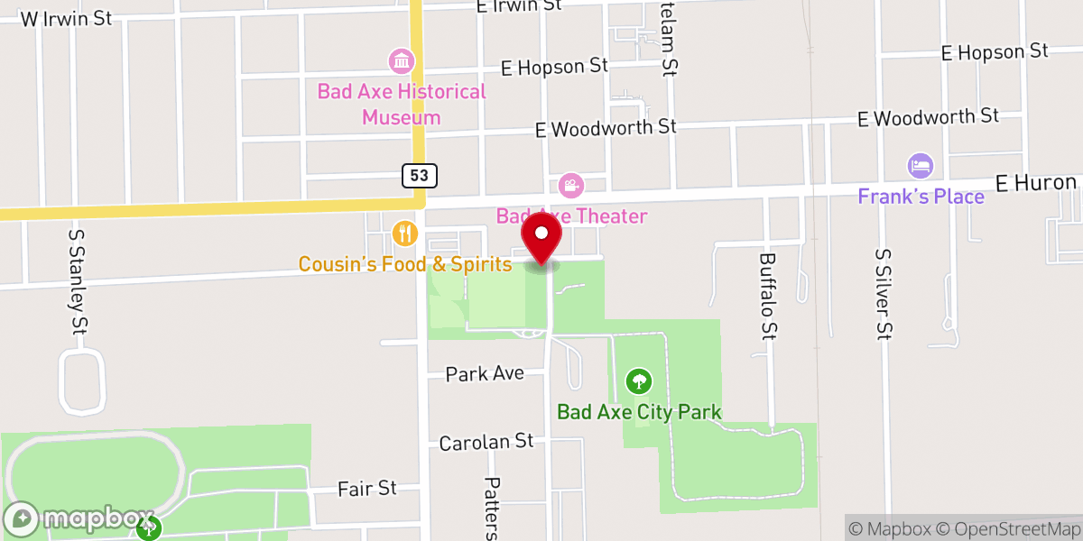 Map showing location of Pioneer Log Village and Historical Museum