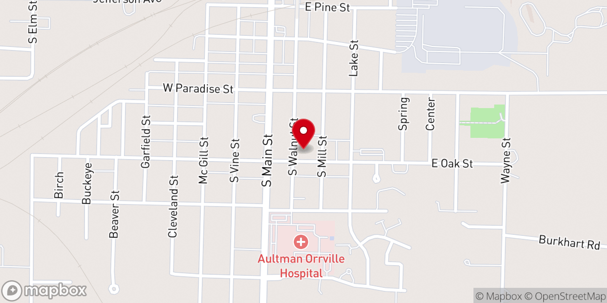 Map showing location of Schantz Organ Company