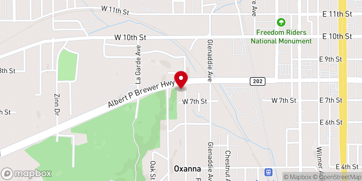 Map showing location of Beavers Mission Church of God in Christ