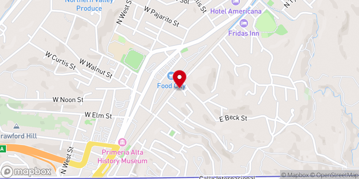 Map showing location of Cross Roads Rescue Mission
