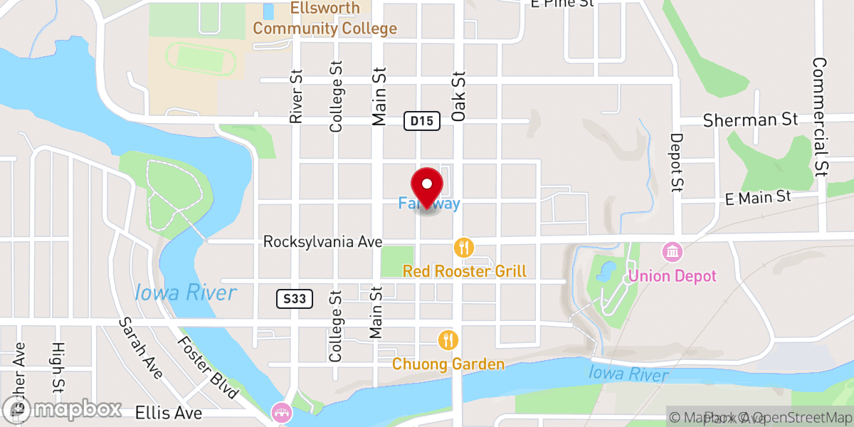 Map showing location of Center For the Performing Arts