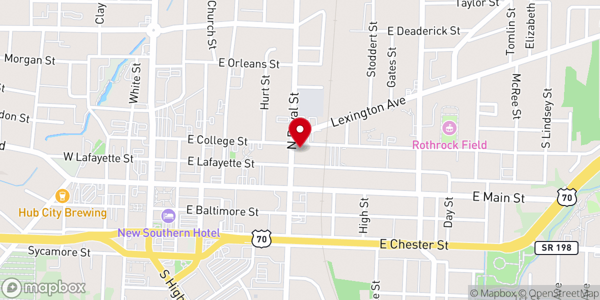 Map showing location of Berean Baptist Church