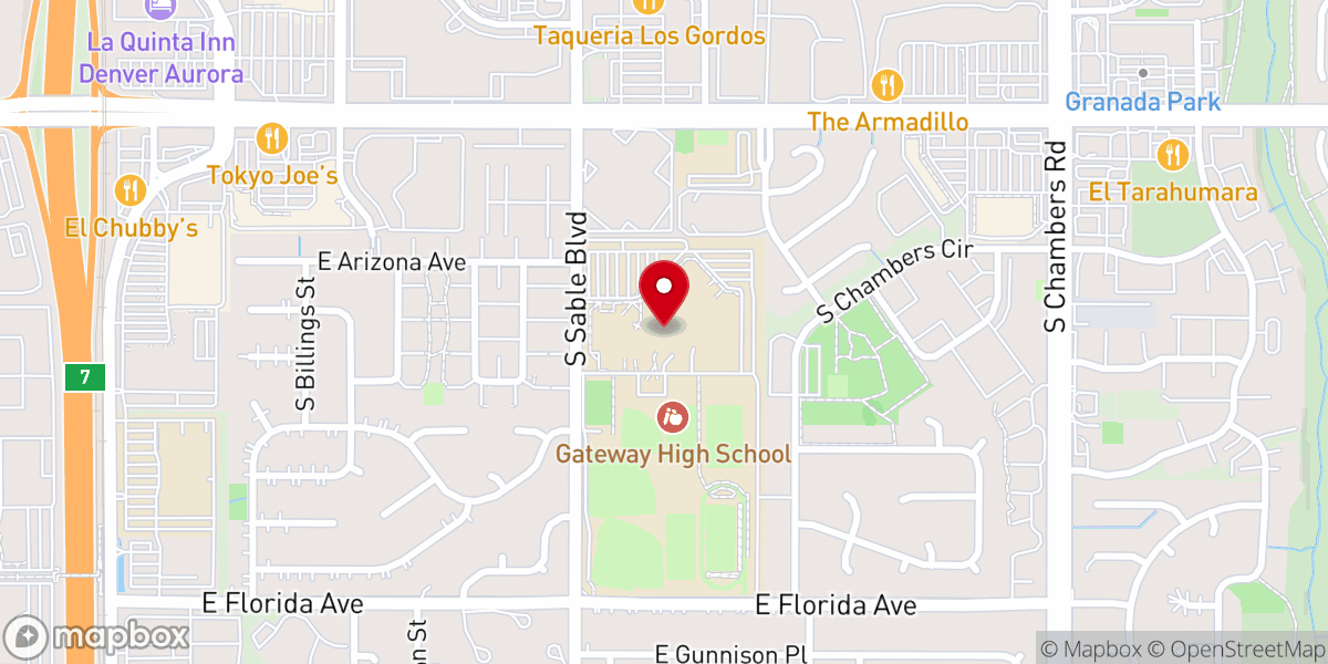 Map showing location of Hope City Church of Colorado