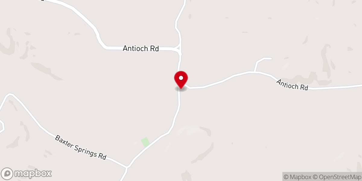 Map showing location of Antioch Church