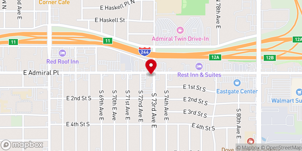 Map showing location of Mesa Church