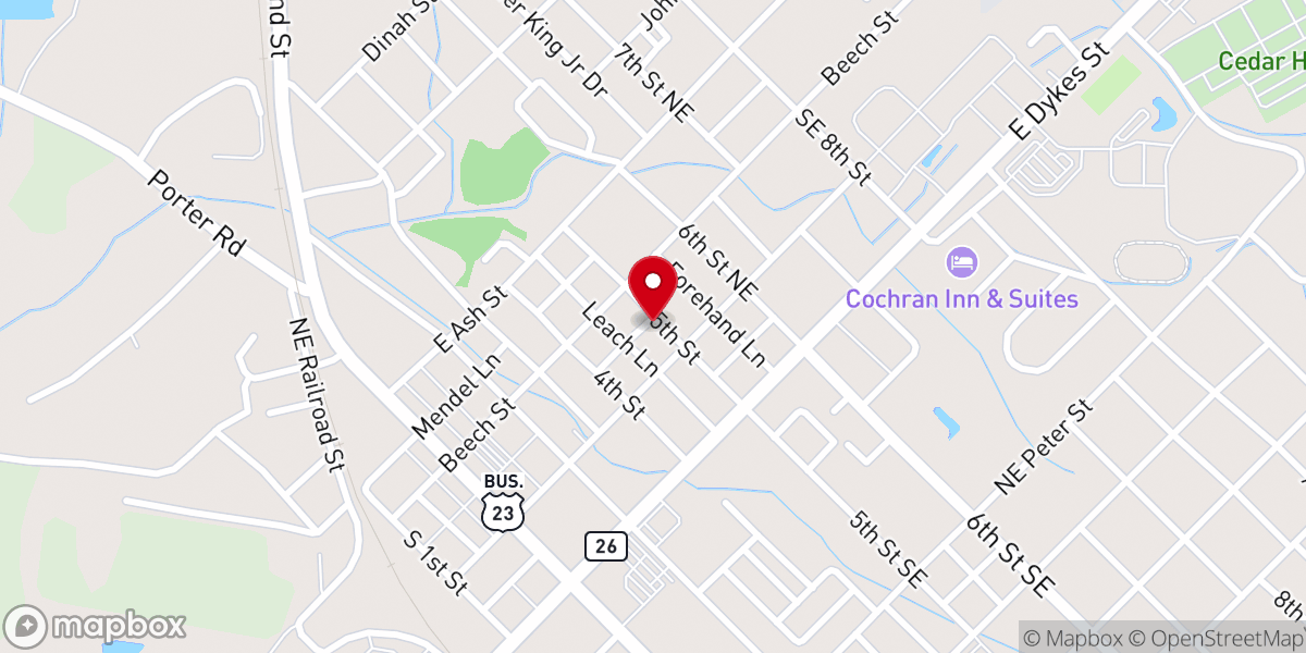 Map showing location of Elevation Worship Ministries International
