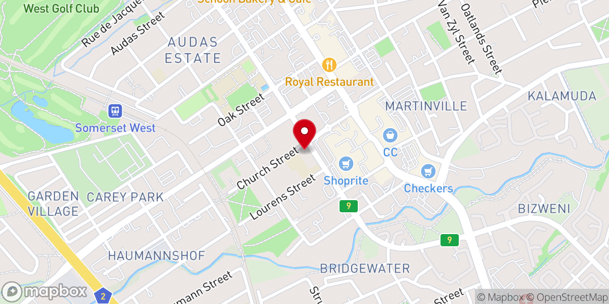 Map showing location of Methodist Church Somerset West, Church Street