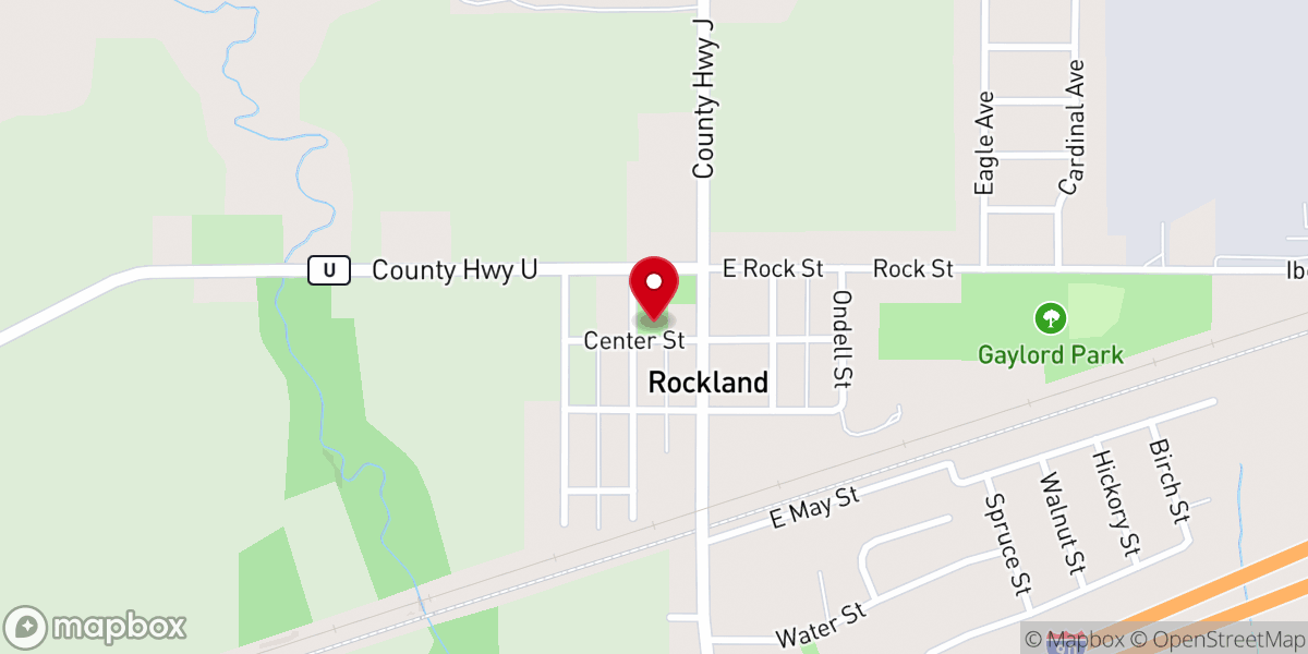 Map showing location of Rockland Village Hall