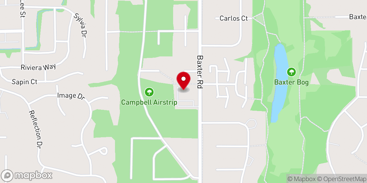 Map showing location of Baxter Road Bible Church