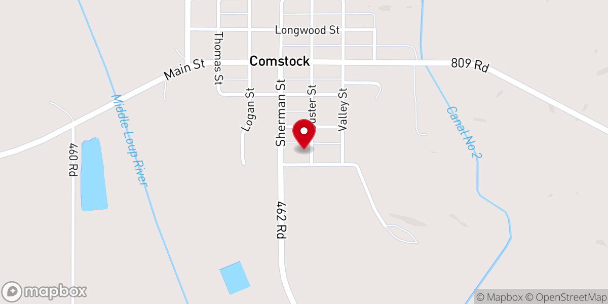Map showing location of Comstock United Methodist Church
