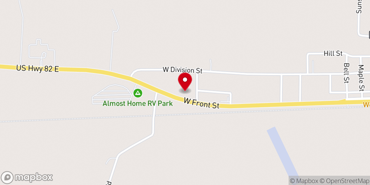 Map showing location of Fellowship Baptist Church