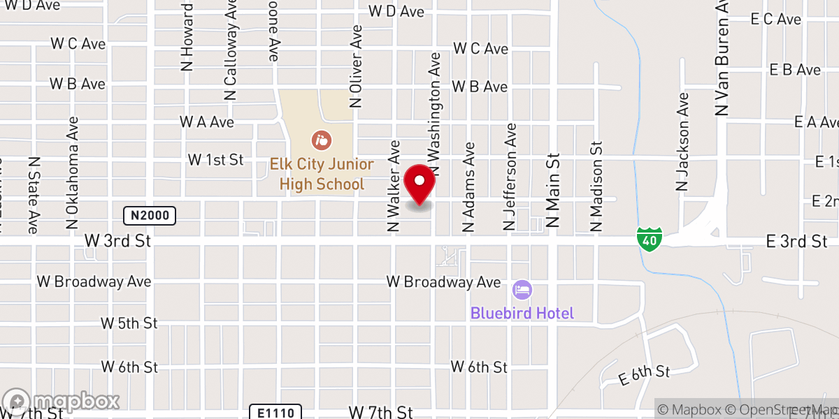 Map showing location of First Presbyterian Church