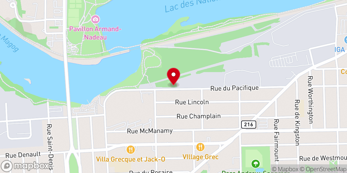 Map showing location of Jardin Collectif des Nations