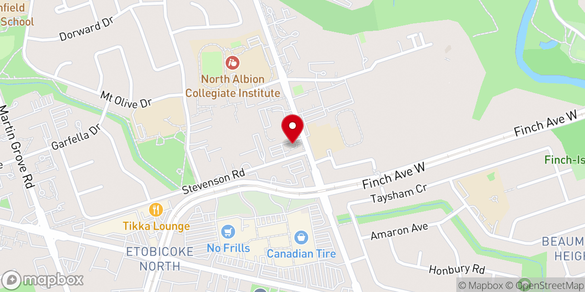 Map showing location of Thistletown Baptist Church