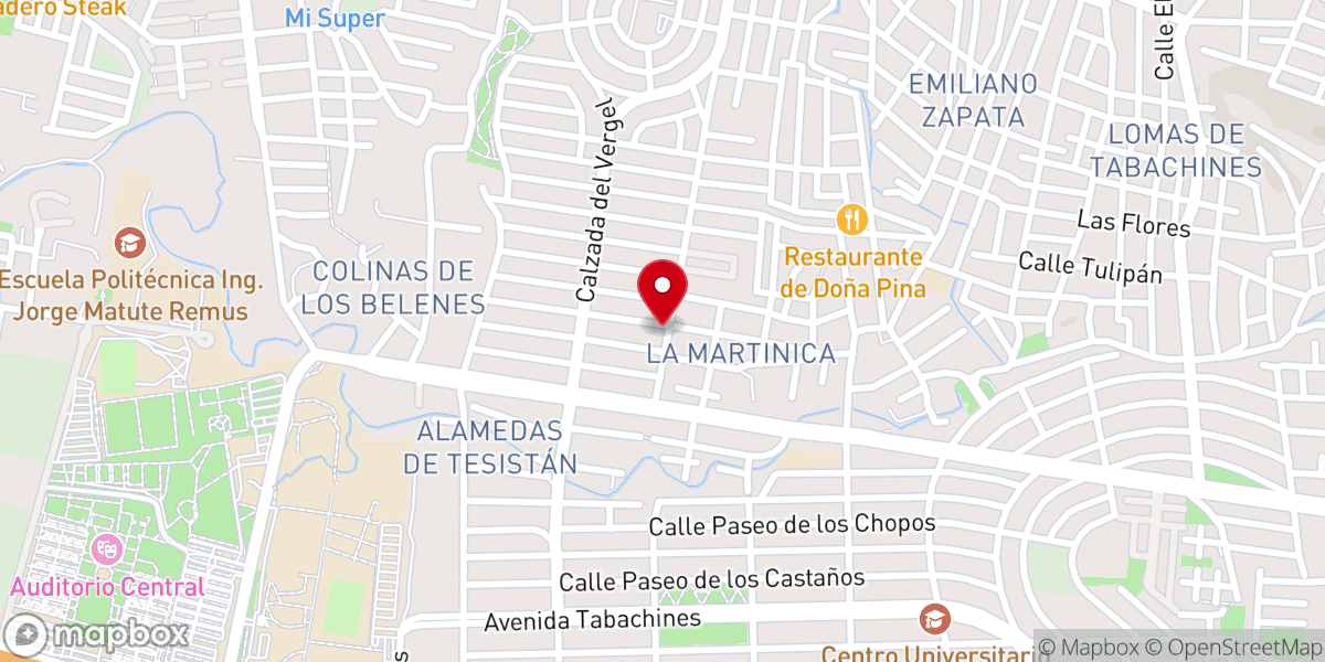 Map showing location of Centro Evangélico del Vergel