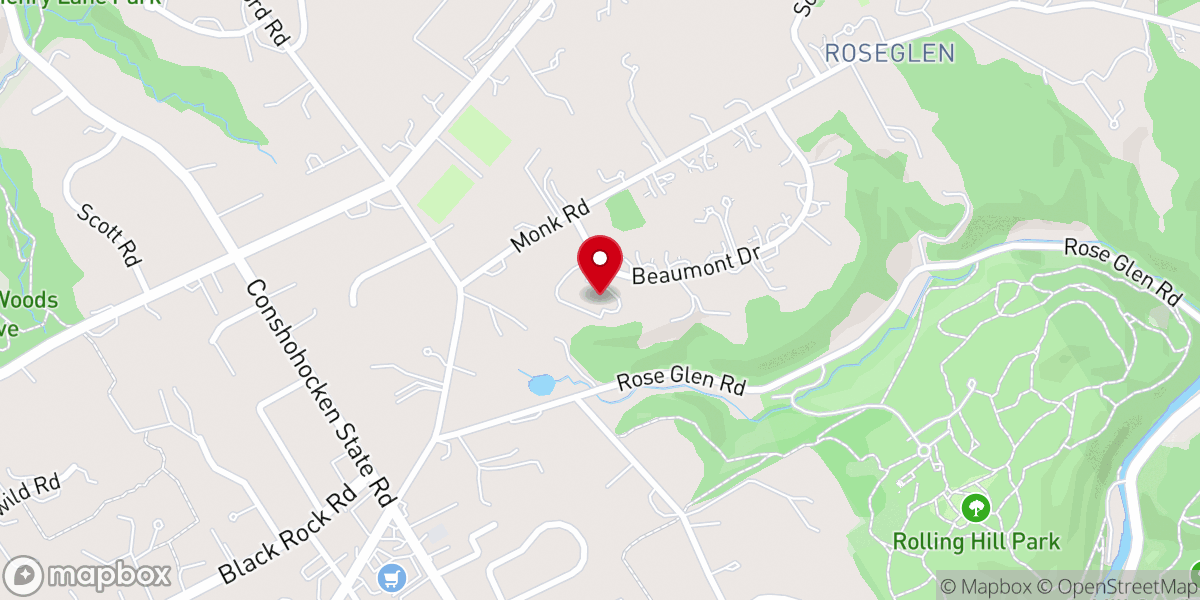 Map showing location of Gladwyne Presbyterian Church