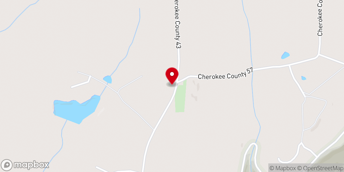 Map showing location of Black Oak Baptist Church