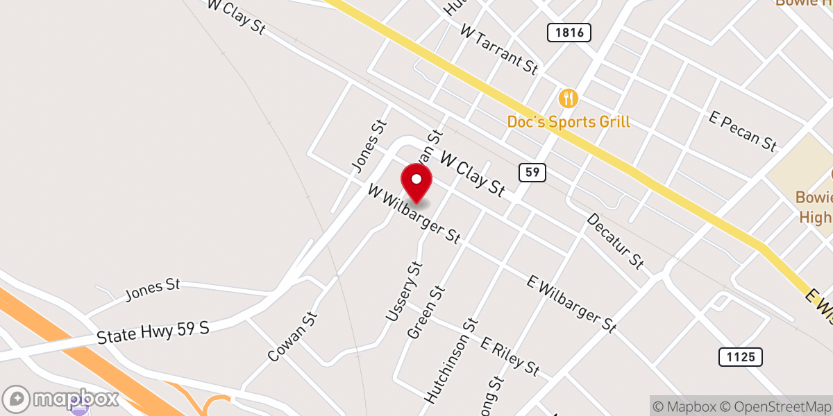 Map showing location of Southside Baptist Church